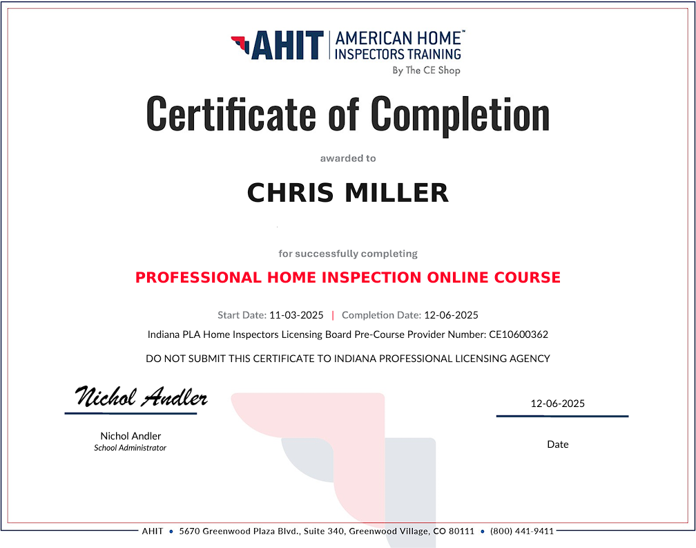 AHIT Certification